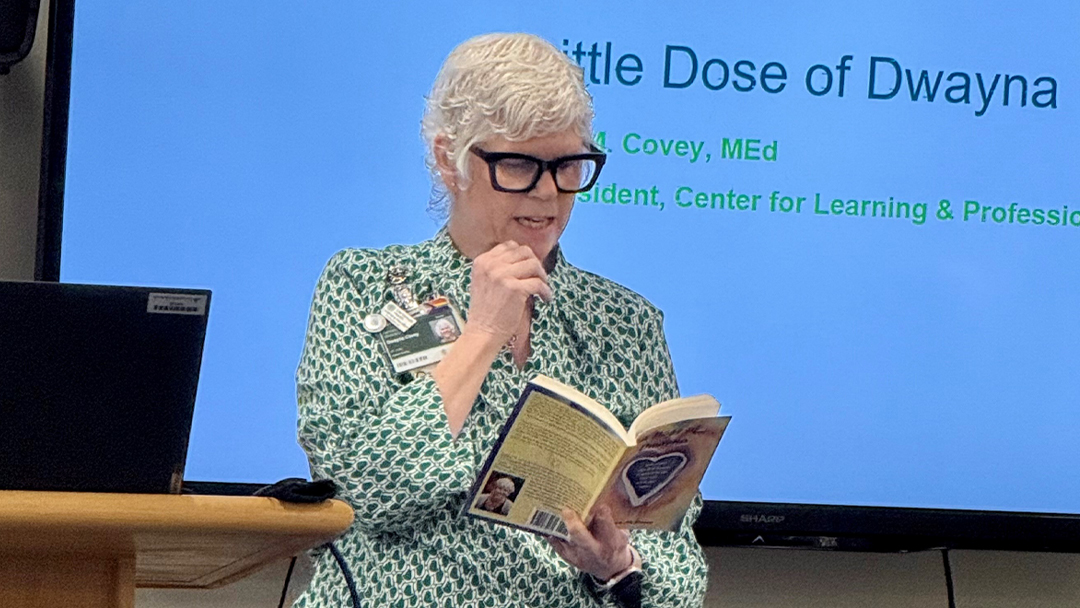 Dwayna Covey speaking at CLPD all hands